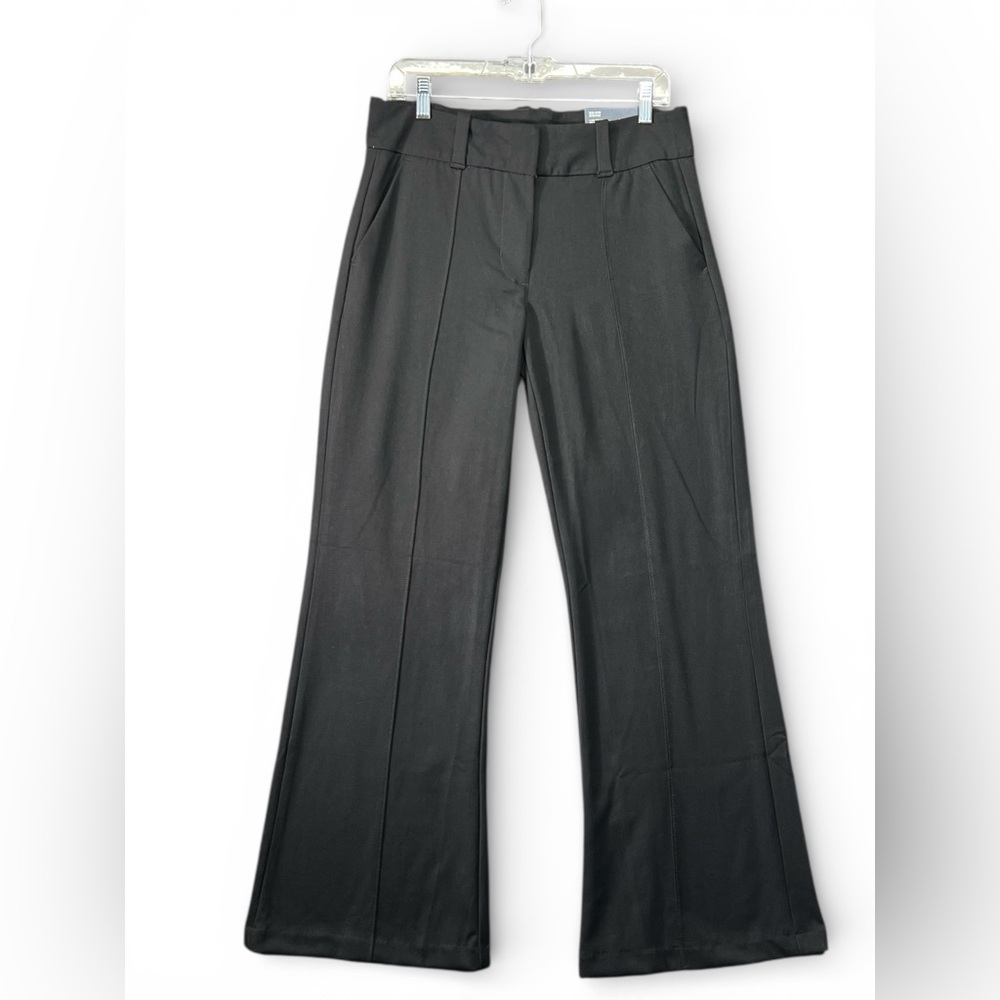 New American Eagle Dress Pants Womens 4 Black‎ Flare Trouser Mid Rise Stretch